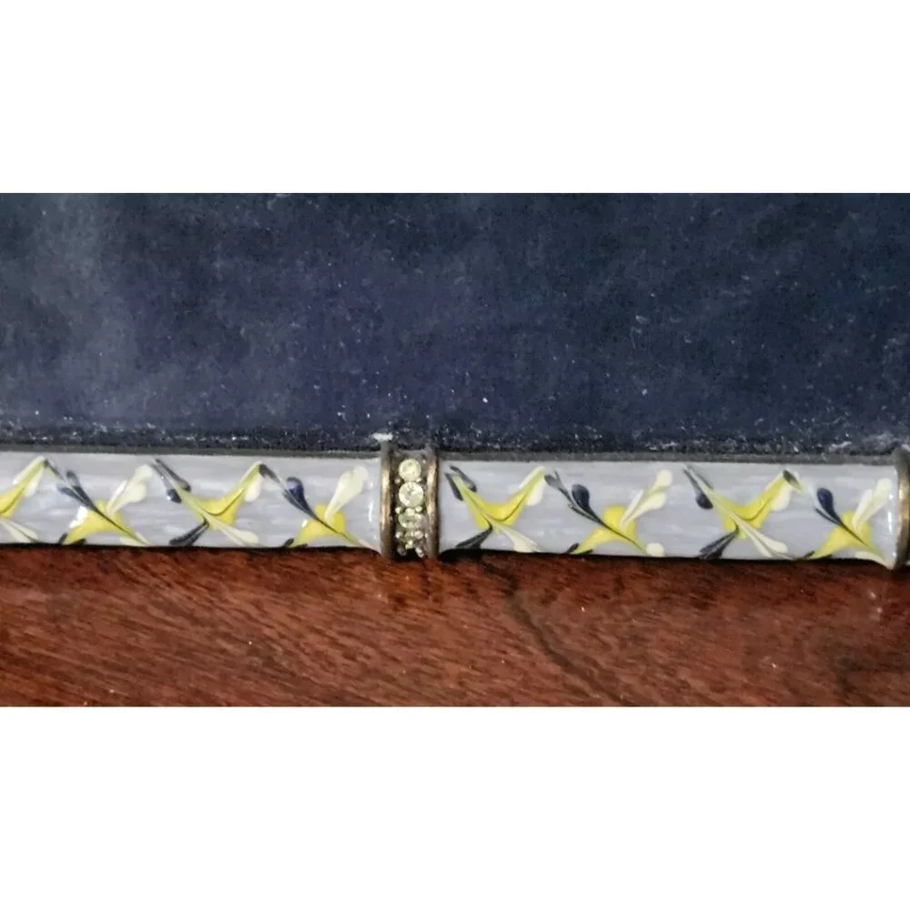 RARE JAY STRONGWATER ARGYLE PLAID BLUE DARJEELING PAVE CRYSTAL ENAMEL FRAME